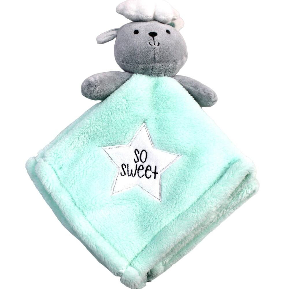 Baby Gear Teddy Bear Cloud So Sweet Star Aqua Green Lovey Security Blanket 15"‎